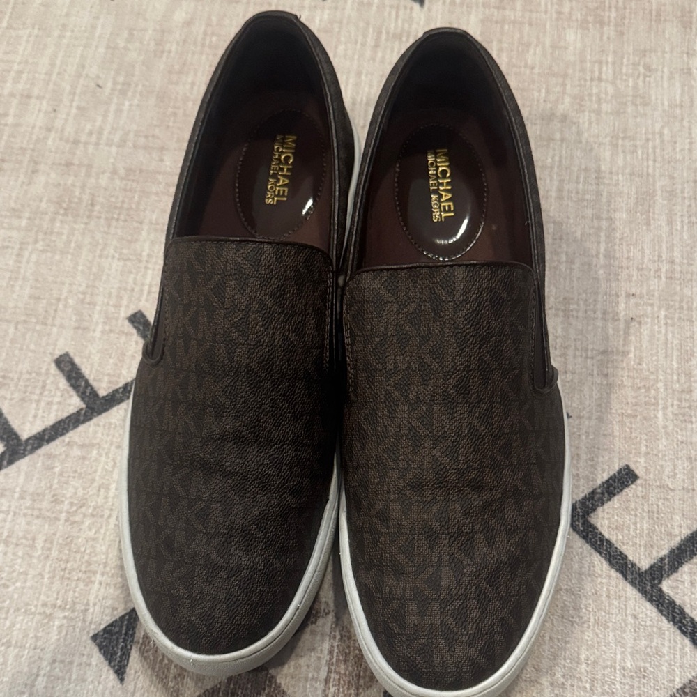 Michael Kors Dark Brown Patterned Men's Loafers